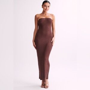 Meshki Chocolate Strapless Dress